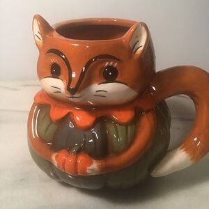 Johanna Parker Design Fall Harvest Critter Fox Thanksgiving Pumpkin Mug